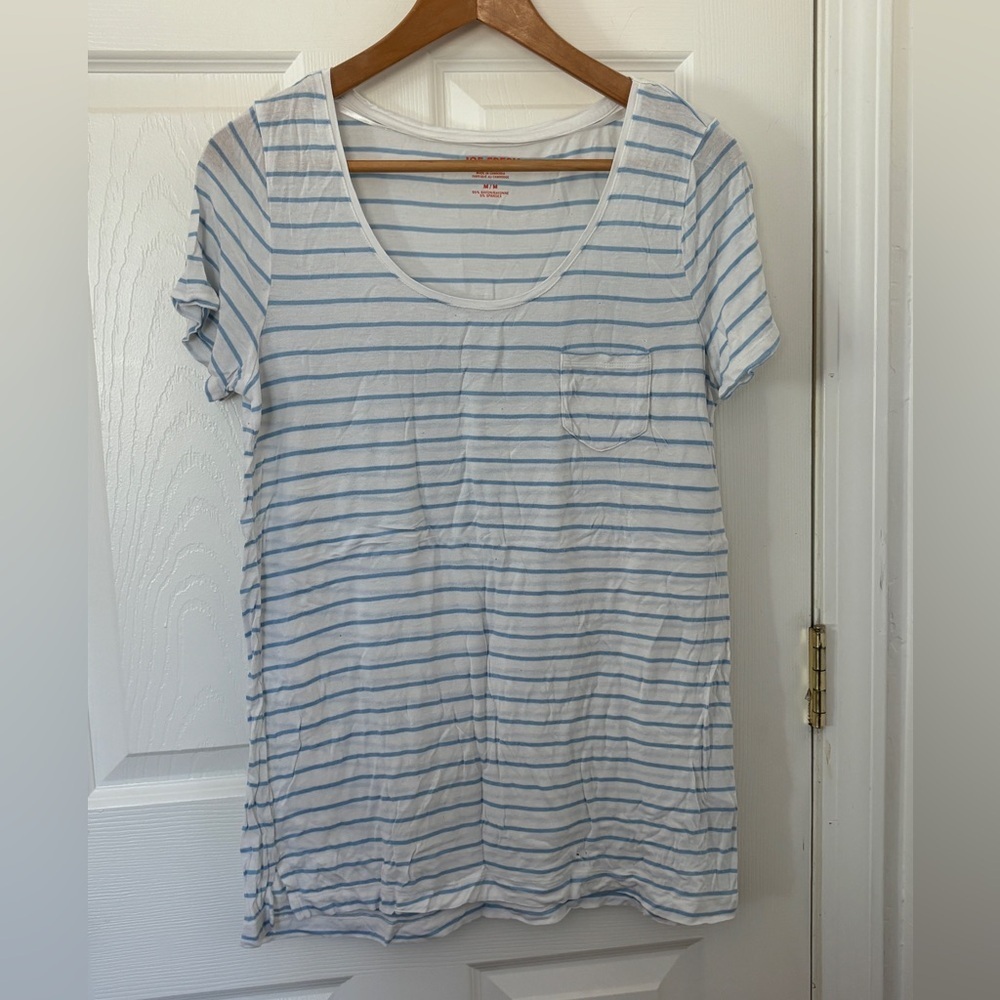 Women’s Blue And White Striped T-Shirt By Joe Fresh Size Medium